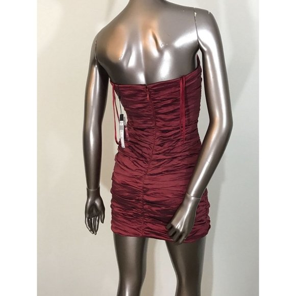 NWT BCBG Max Azria Tristina red wine strapless taffeta dress size 4 and 6 - Picture 6 of 6